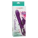 Enchanted Flutter Purple Silicone Thrusting and Rotating Beaded Shaft with Fluttering Teaser, 12 Vibration Functions, Rechargeable, Waterproof IPX7, 7.5 Inch VIBRATORS-RABBIT